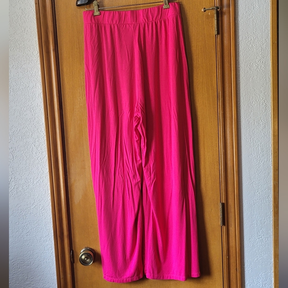 NEW YORK & CO hot pink wide leg pant - Picture 4 of 5